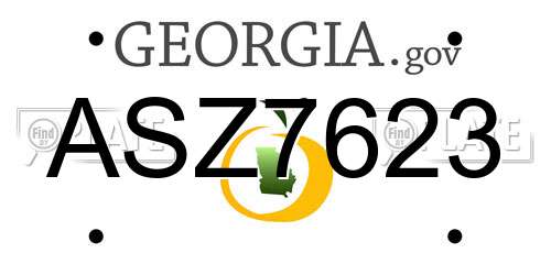 ASZ7623 Georgia License Plate