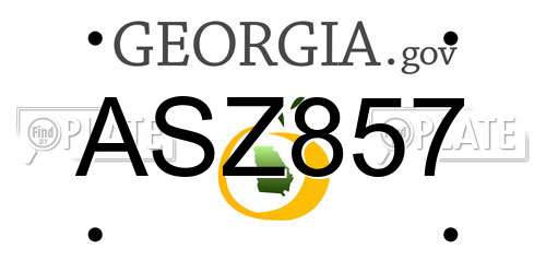 ASZ857 Georgia License Plate