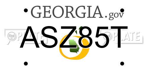 ASZ85T Georgia License Plate