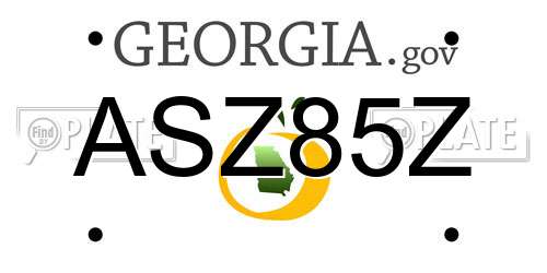 ASZ85Z Georgia License Plate