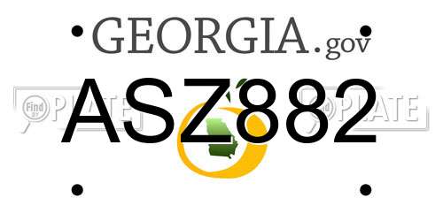 ASZ882 Georgia License Plate