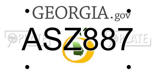 ASZ887 Georgia License Plate