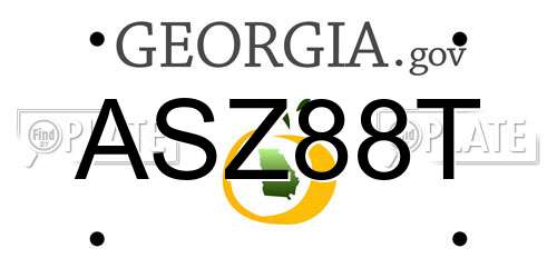 ASZ88T Georgia License Plate