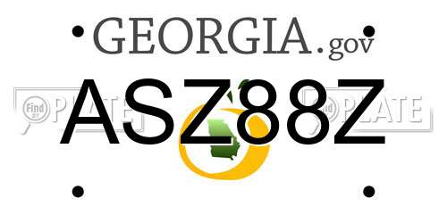 ASZ88Z Georgia License Plate