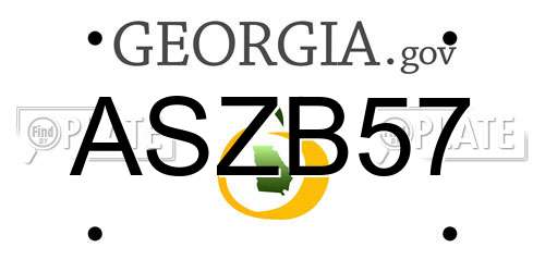 ASZB57 Georgia License Plate