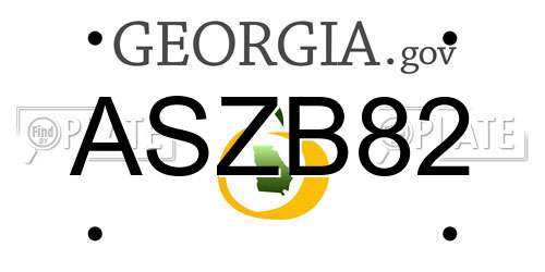 ASZB82 Georgia License Plate