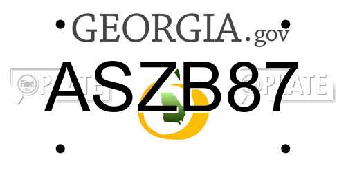ASZB87 Georgia License Plate