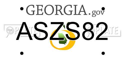 ASZS82 Georgia License Plate