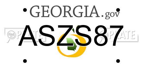 ASZS87 Georgia License Plate