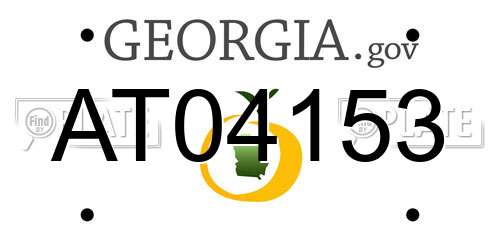 AT04153 Georgia License Plate