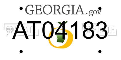 AT04183 Georgia License Plate