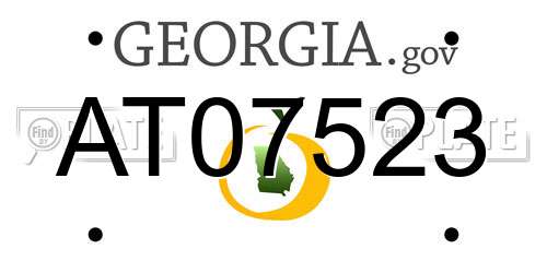 AT07523 Georgia License Plate