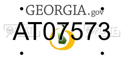 AT07573 Georgia License Plate