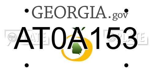 AT0A153 Georgia License Plate