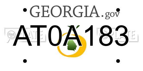 AT0A183 Georgia License Plate