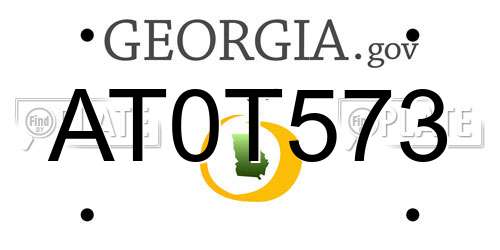 AT0T573 Georgia License Plate