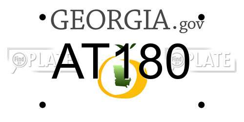 AT180 Georgia License Plate