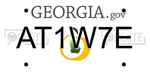 AT1W7E Georgia License Plate