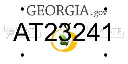 AT23241 Georgia License Plate