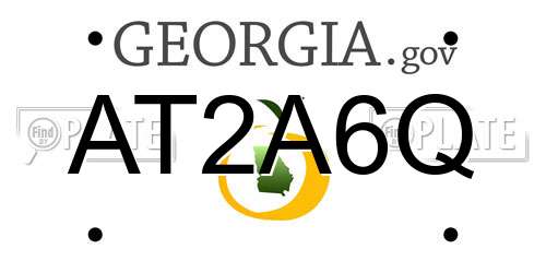 AT2A6Q Georgia License Plate