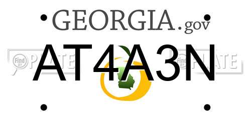 AT4A3N Georgia License Plate