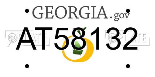 AT58132 Georgia License Plate