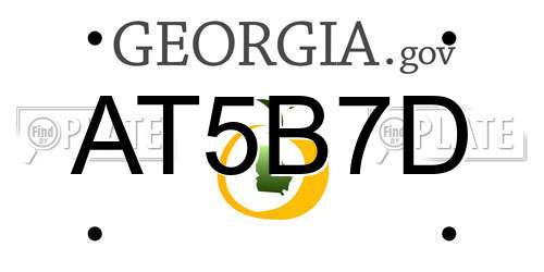 AT5B7D Georgia License Plate