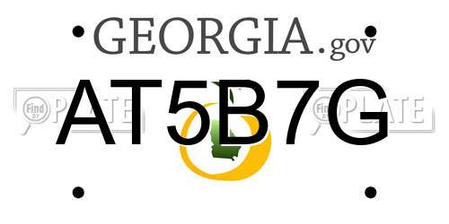 AT5B7G Georgia License Plate