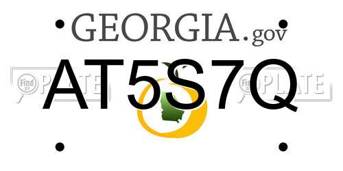 AT5S7Q Georgia License Plate