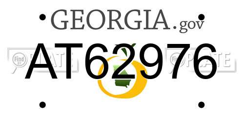 AT62976 Georgia License Plate