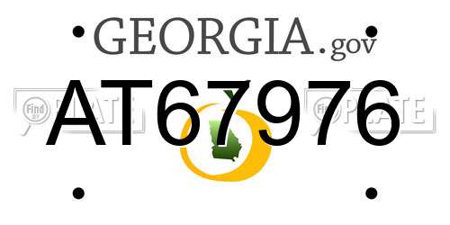 AT67976 Georgia License Plate
