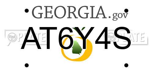 AT6Y4S Georgia License Plate