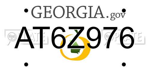 AT6Z976 Georgia License Plate