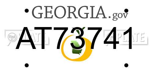 AT73741 Georgia License Plate