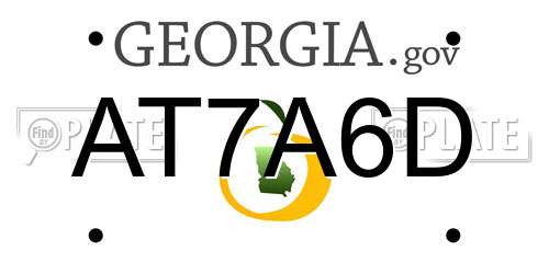 AT7A6D Georgia License Plate