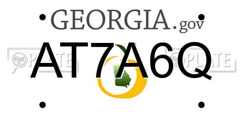 AT7A6Q Georgia License Plate