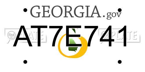 AT7E741 Georgia License Plate
