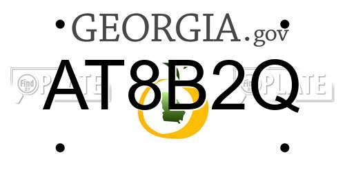 AT8B2Q Georgia License Plate