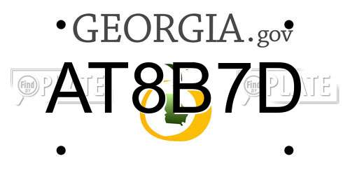AT8B7D Georgia License Plate