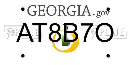 AT8B7O Georgia License Plate