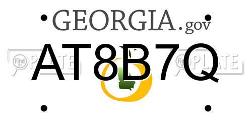 AT8B7Q Georgia License Plate