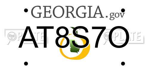 AT8S7O Georgia License Plate