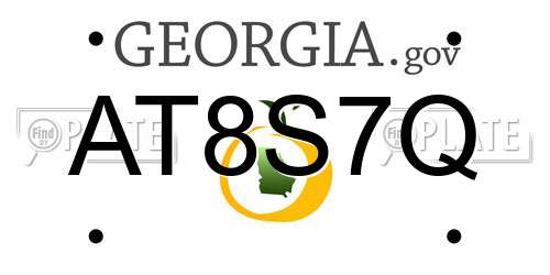 AT8S7Q Georgia License Plate