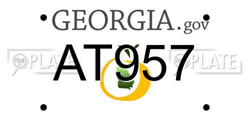 AT957 Georgia License Plate
