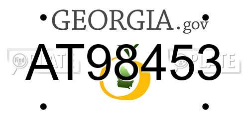 AT98453 Georgia License Plate