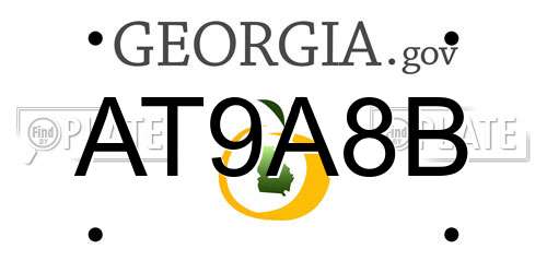 AT9A8B Georgia License Plate