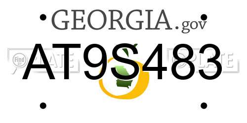 AT9S483 Georgia License Plate