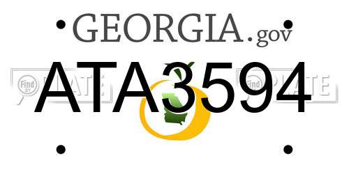 ATA3594 Georgia License Plate