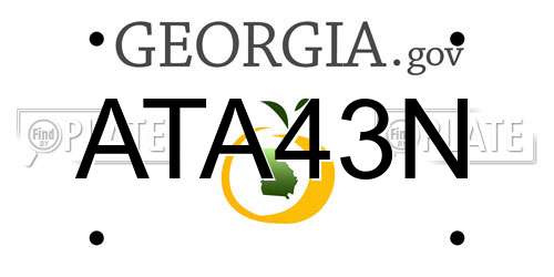 ATA43N Georgia License Plate