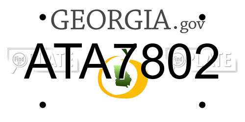 ATA7802 Georgia License Plate